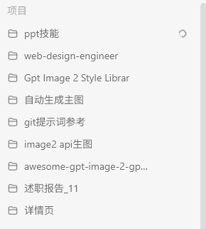 项目栏截图